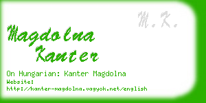 magdolna kanter business card